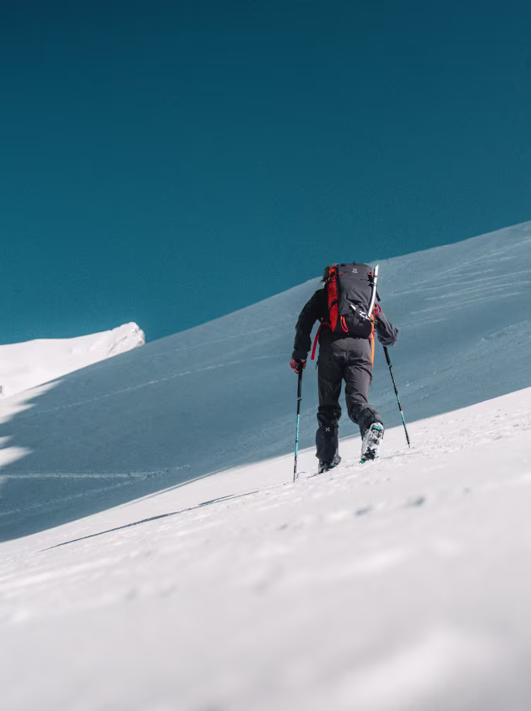 Man touring up a mountain