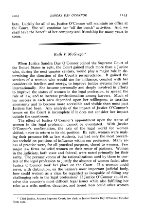 A Tribute to Justice Sandra Day O’Connor