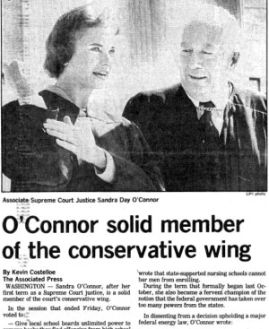 O'Connor solid member of the conservative wing