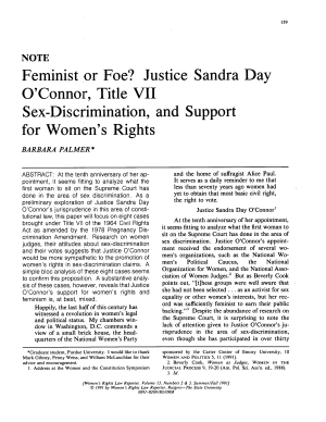 Feminist or Foe? Justice Sandra Day O'Connor, Title VII Sex-Discrimination, and Support for Women's Rights