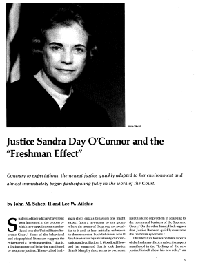 Justice Sandra Day O'Connor and the ‘Freshman Effect’