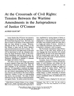 At the Crossroads of Civil Rights: Tension Between the Wartime Amendments in the Jurisprudence of Justice O'Connor