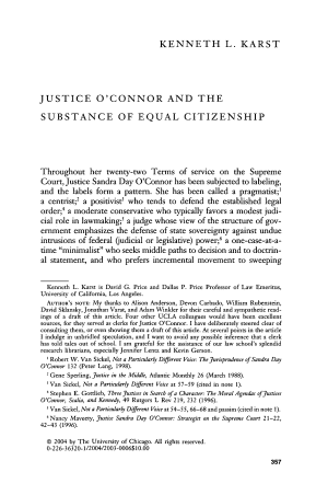 Justice O'Connor and the Substance of Equal Citizenship
