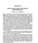 Legal Education and Social Responsibility / The Moral Role of the Lawyer
