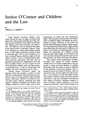 Justice O'Connor and Children and the Law