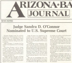 Judge Sandra D. O'Connor Nominated to U.S. Supreme Court