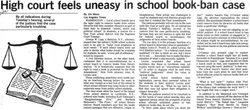 High court feels uneasy in school book-ban case