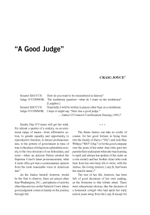 A Good Judge