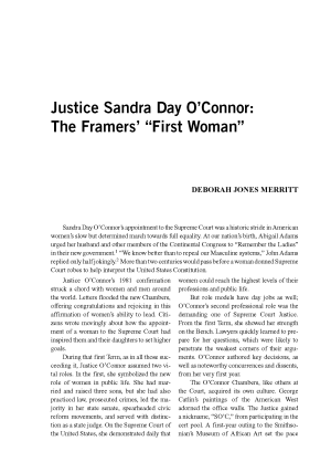 Justice Sandra Day O’Connor: The Framers’ “First Woman”