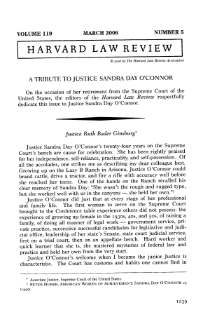 A Tribute to Justice Sandra Day O’Connor