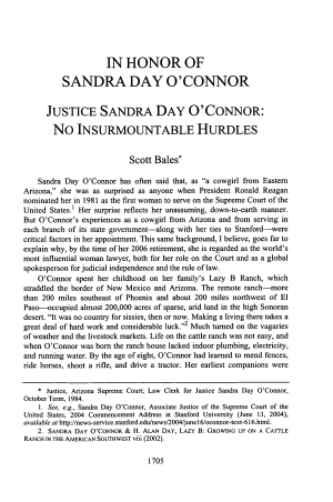 Justice Sandra Day O'Connor: No Insurmountable Hurdles