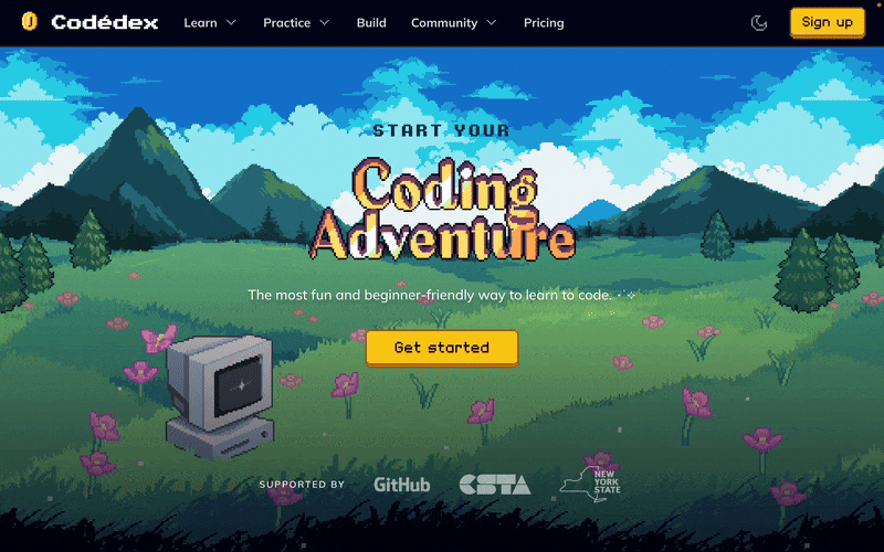 Codedex homepage