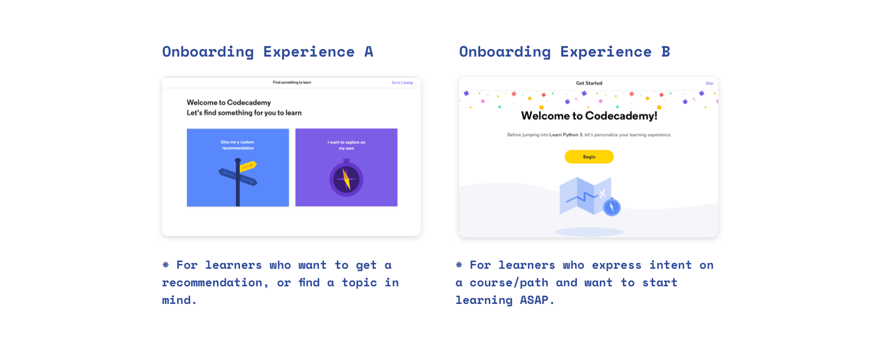 Onboarding versions