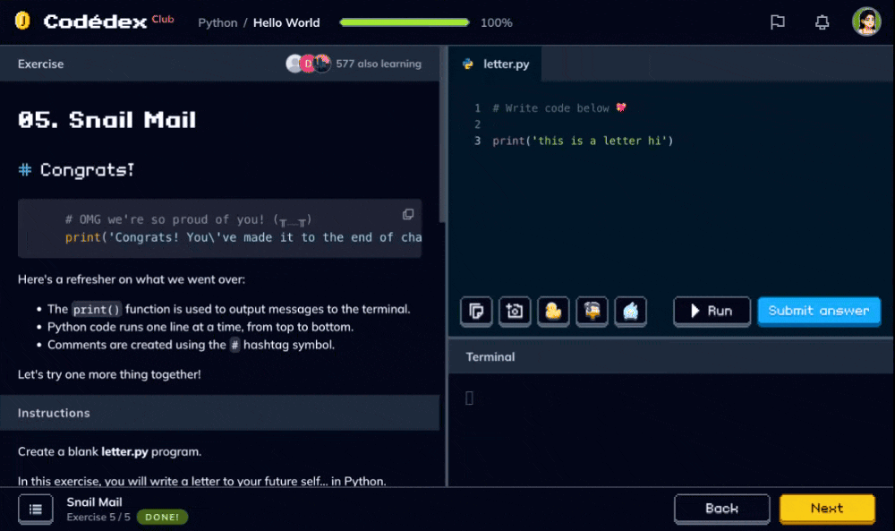 codedex chapter complete