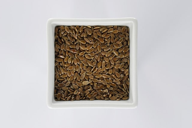 A container full of flax seeds