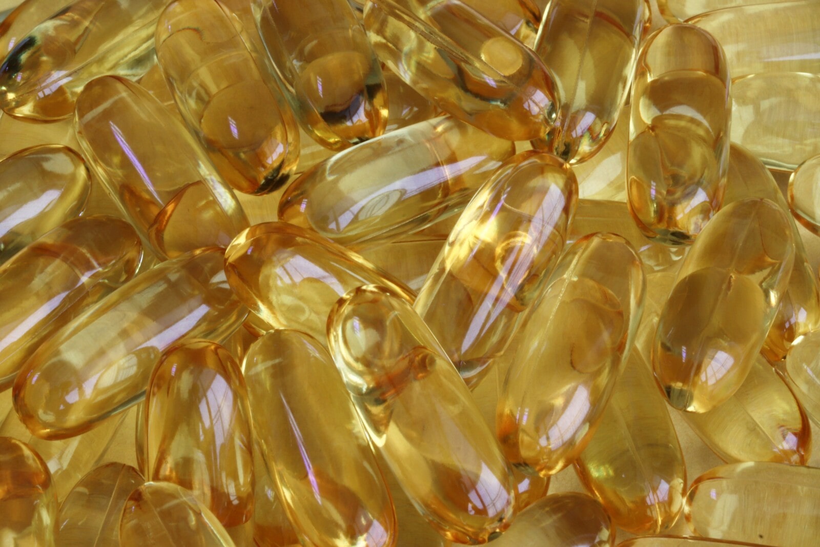 A pile of fish oil pills 