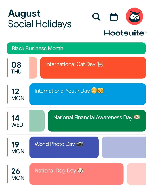 August 2024 social media holidays