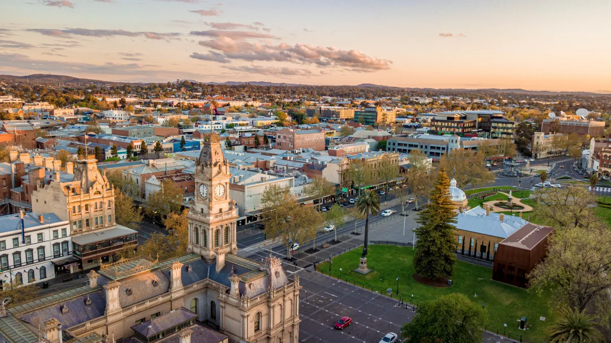 An aerial view of the Greater City of Bendigo