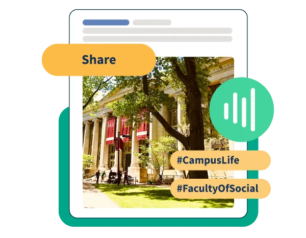 Imagen de producto de Hootsuite para publicar contenido relacionado con la universidad en las redes sociales