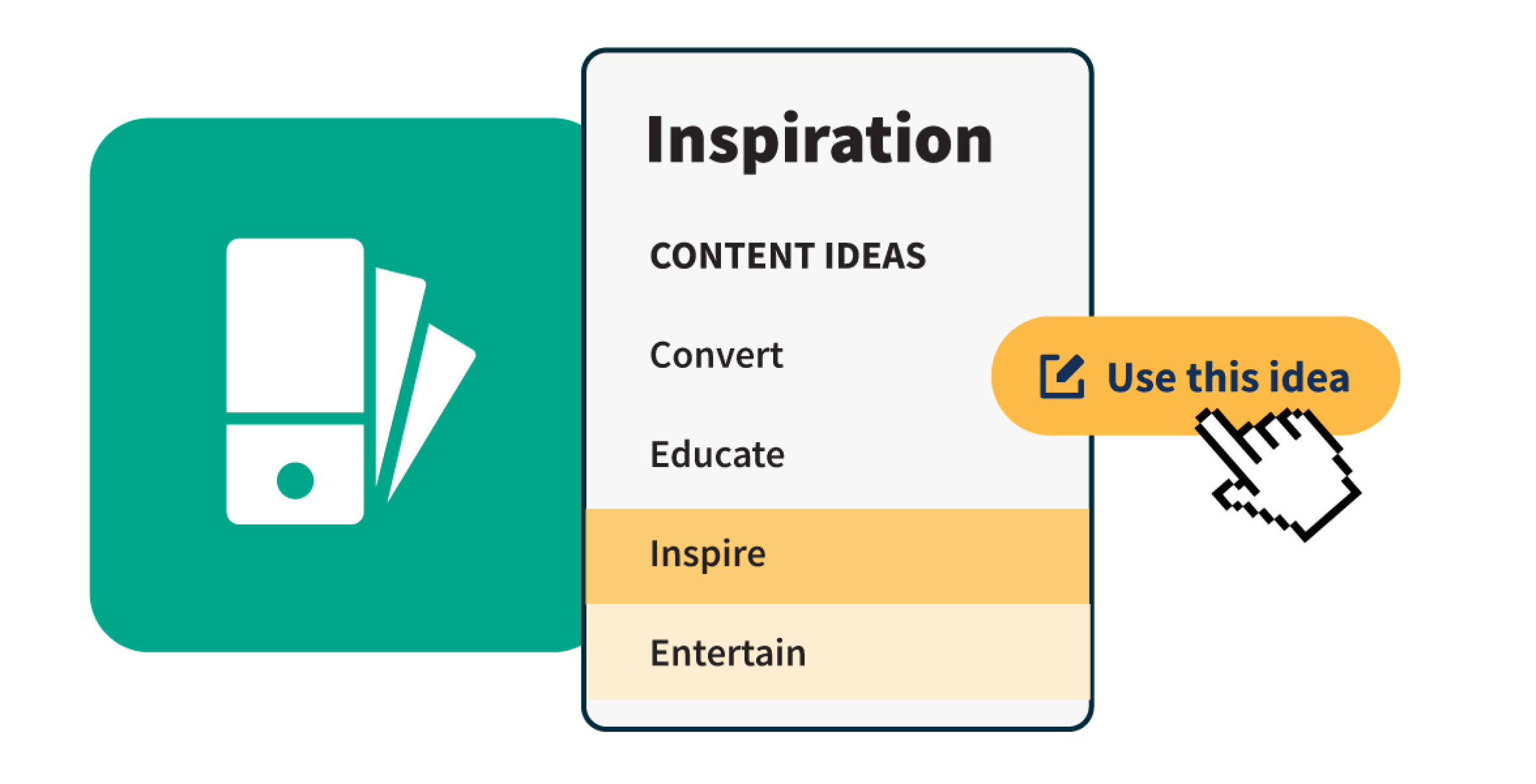 Graphic depicting Hootsuite's content inspiration tool