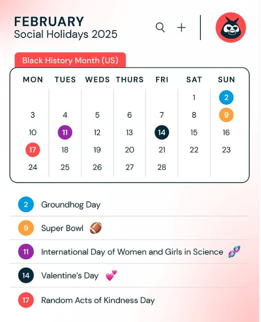 February 2025 social media holidays