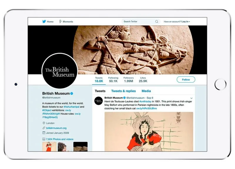 British Museum Twitter iPad
