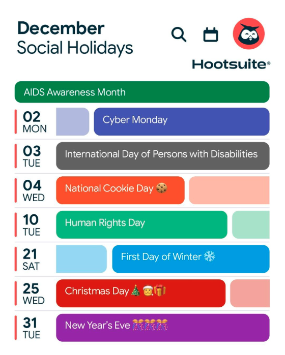 December 2024 social media holidays