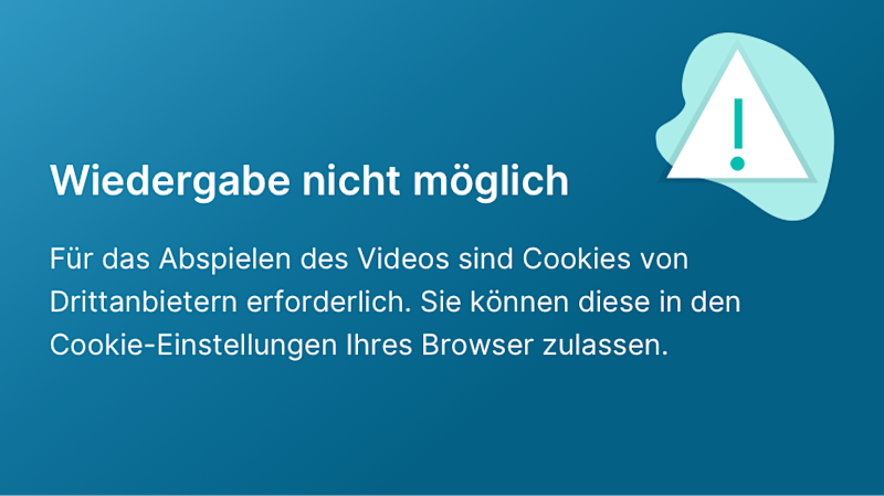 Wiedergabe nicht möglich: Für das Abspielen des Videos sind zusätzliche Cookies erforderlich. Sie können diese in unseren Cookie-Einstellungen unter 'erweiterte Funktionalität' zulassen.