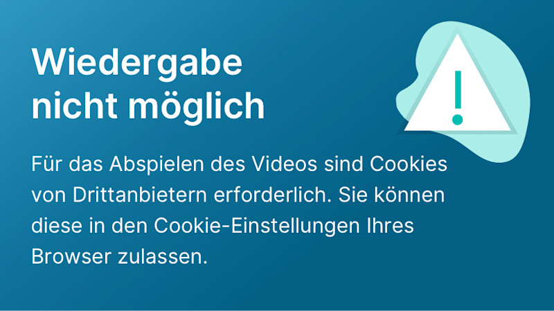 Wiedergabe nicht möglich: Für das Abspielen des Videos sind zusätzliche Cookies erforderlich. Sie können diese in unseren Cookie-Einstellungen unter 'erweiterte Funktionalität' zulassen.