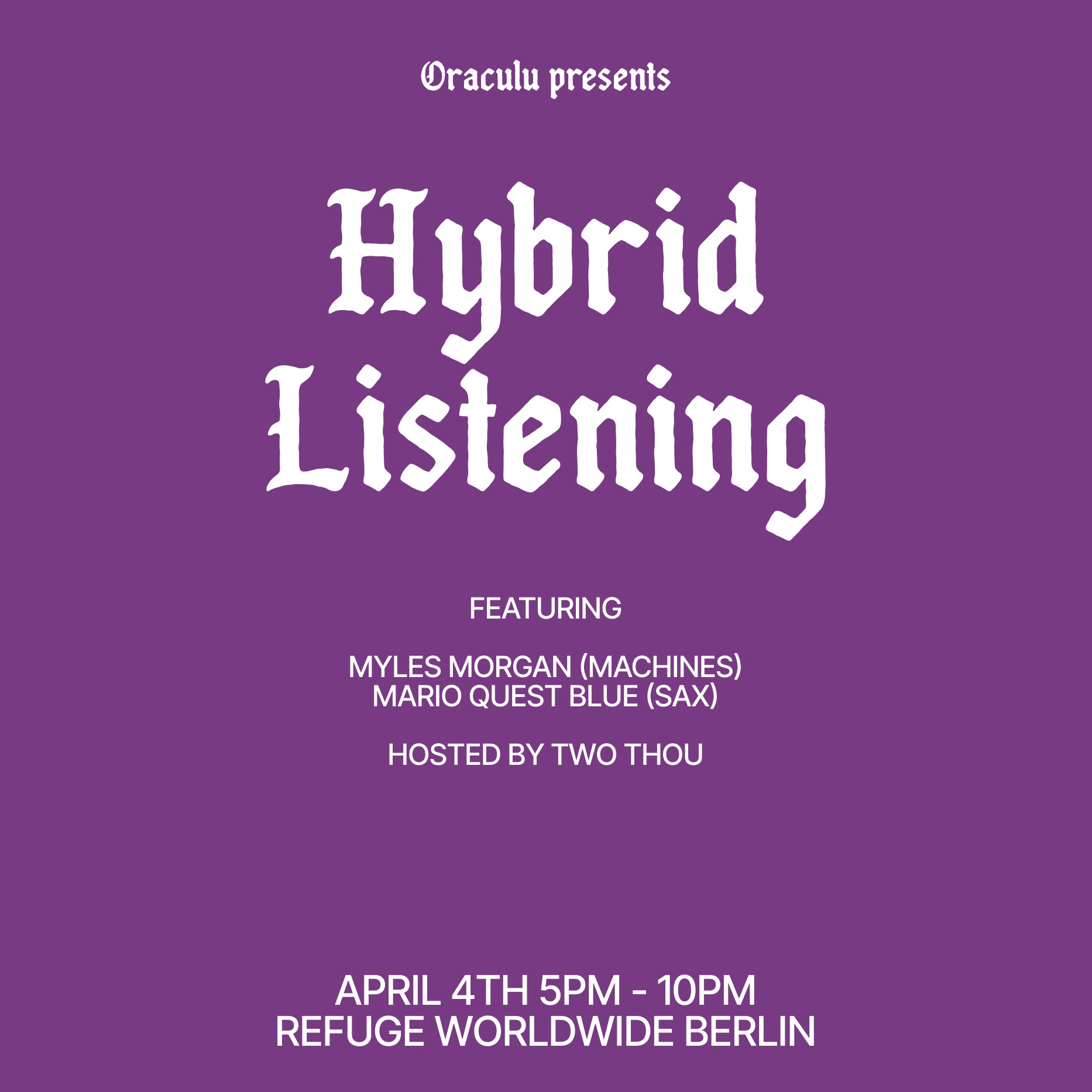Oraculu presents Hybrid Listening
