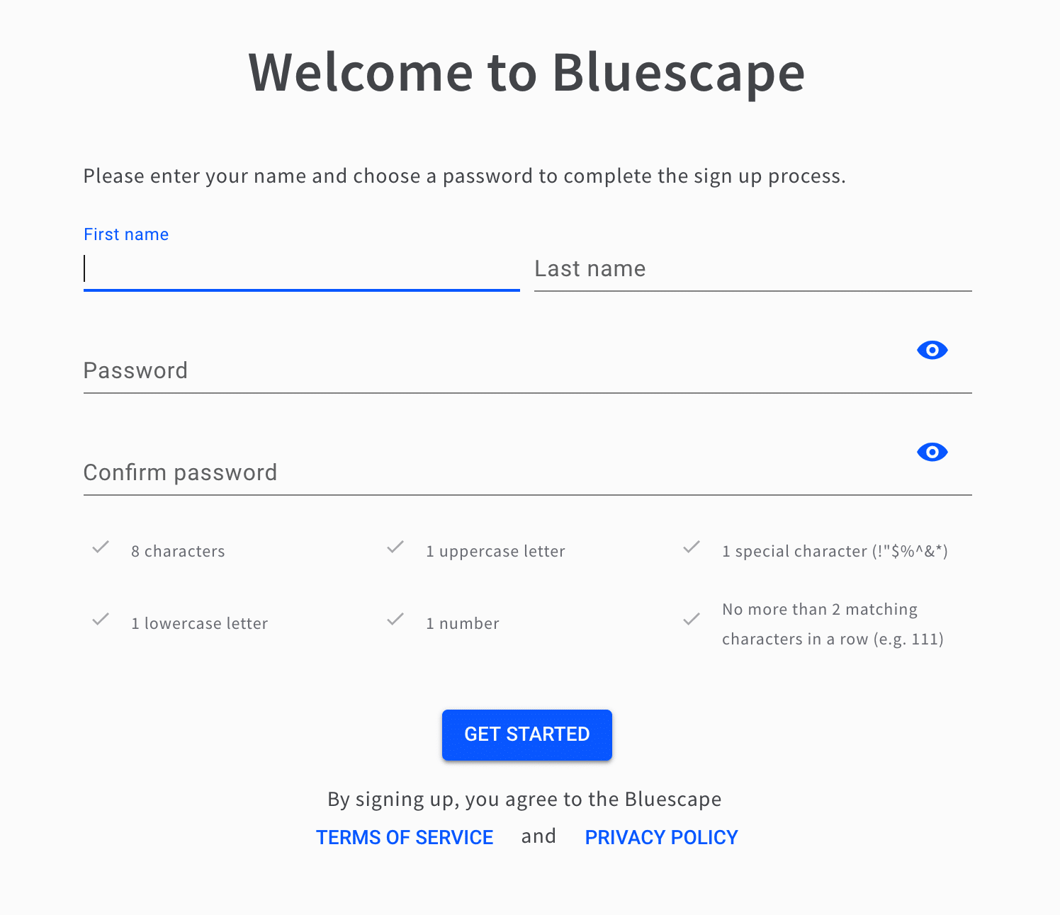 getting started with bluescape