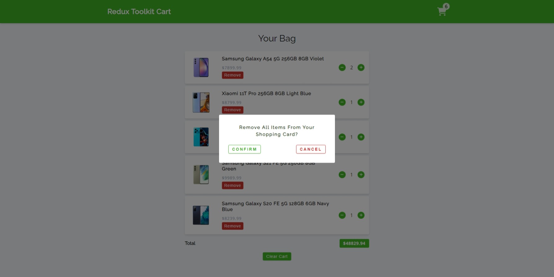 redux toolkit cart