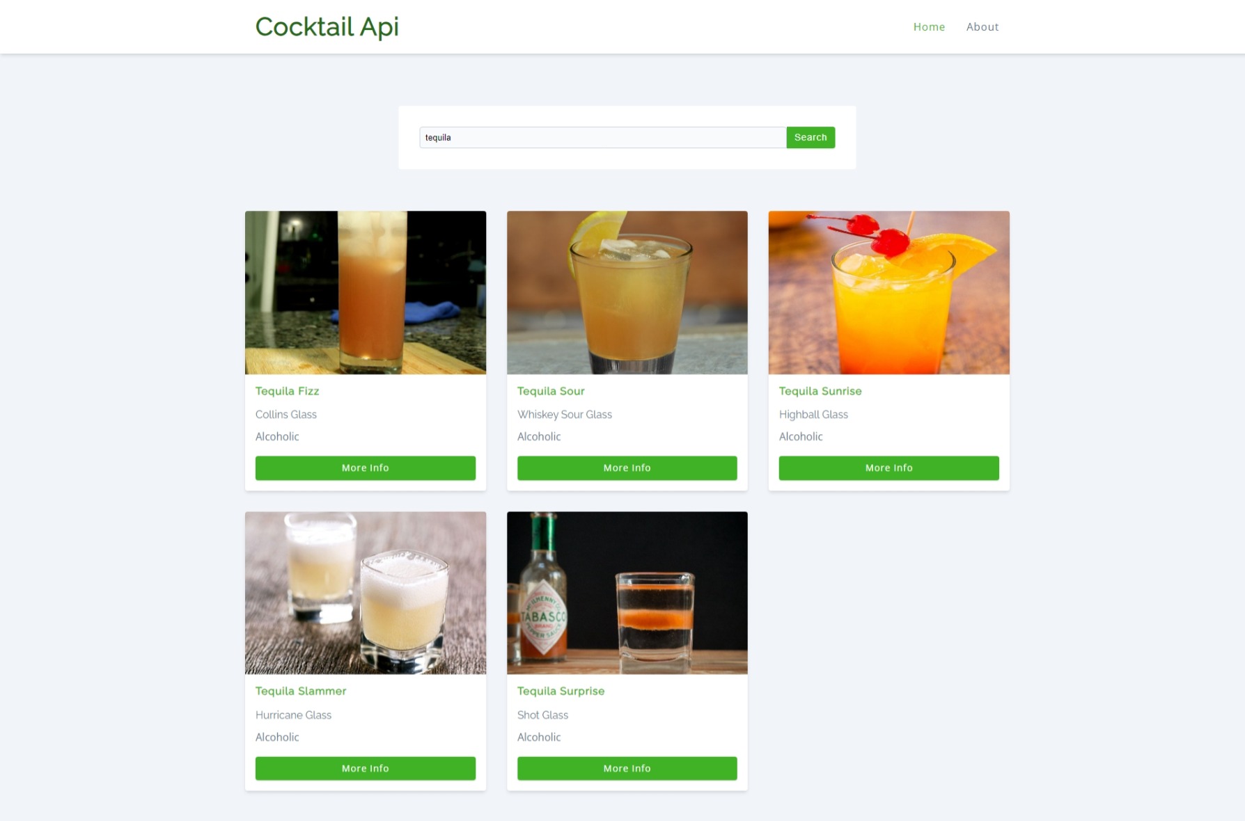 Cocktails Api with React Router Dom
