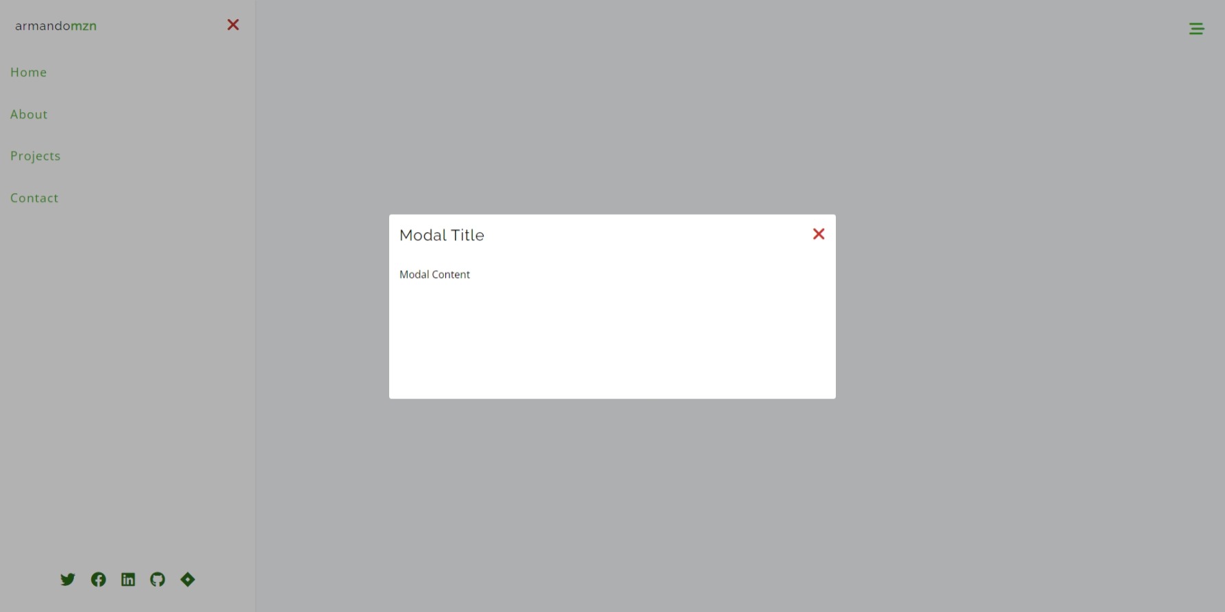 sidebar modal