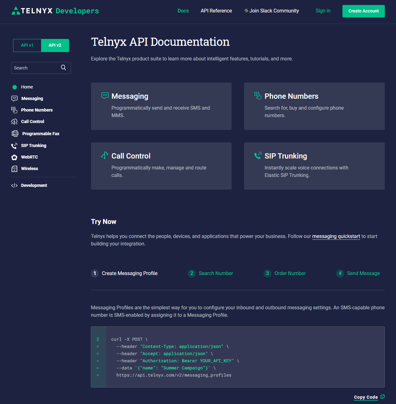 The Telnyx Developer Center