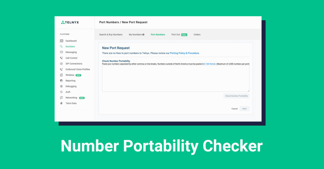 Number portability checker screenshot