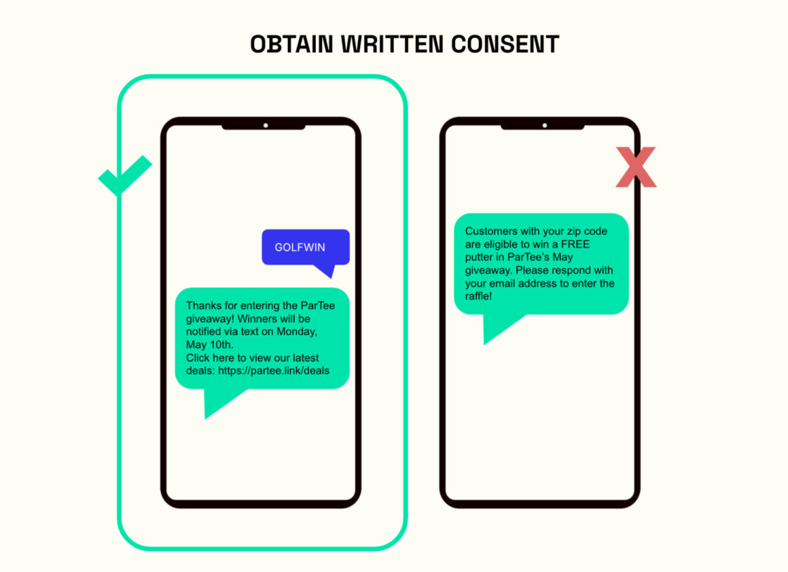 DOs and DON'Ts of obtaining written consent for SMS compliance example