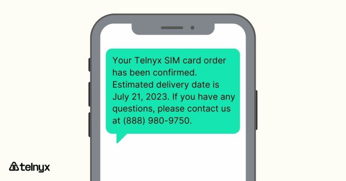 order confirmation text message - clarity