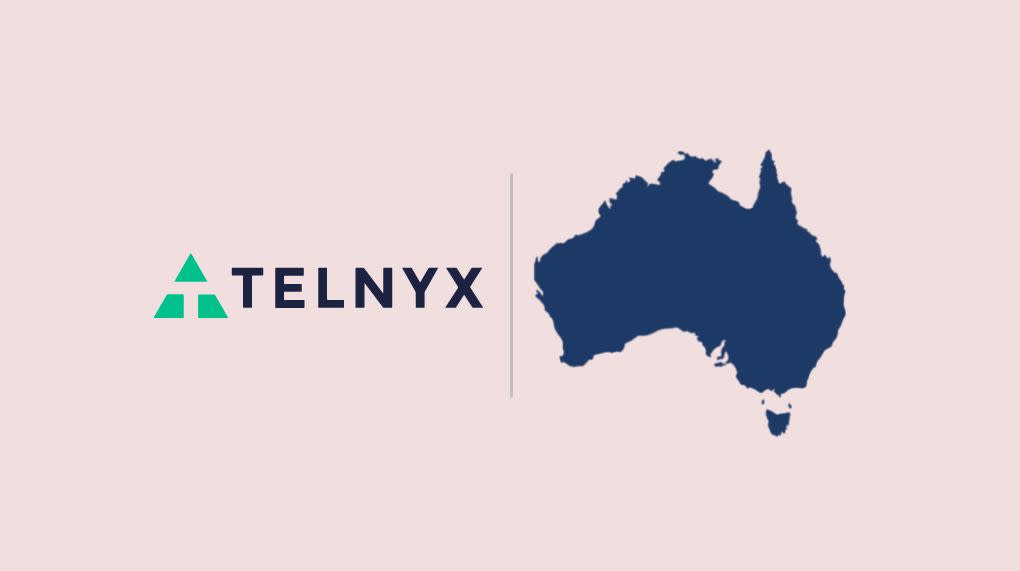 Telnyx logo and Australia image 