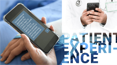 Doctor patient texting graphic