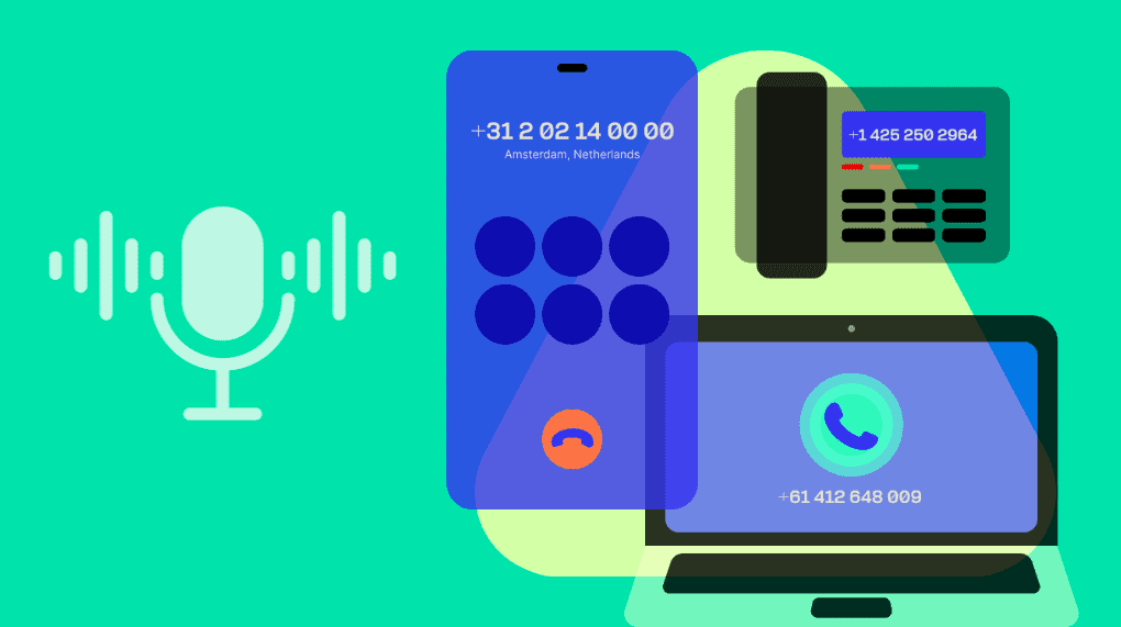 SIP call recording graphics on green background