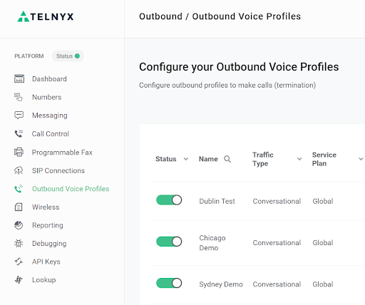 Configure your Outbound Voice Profile