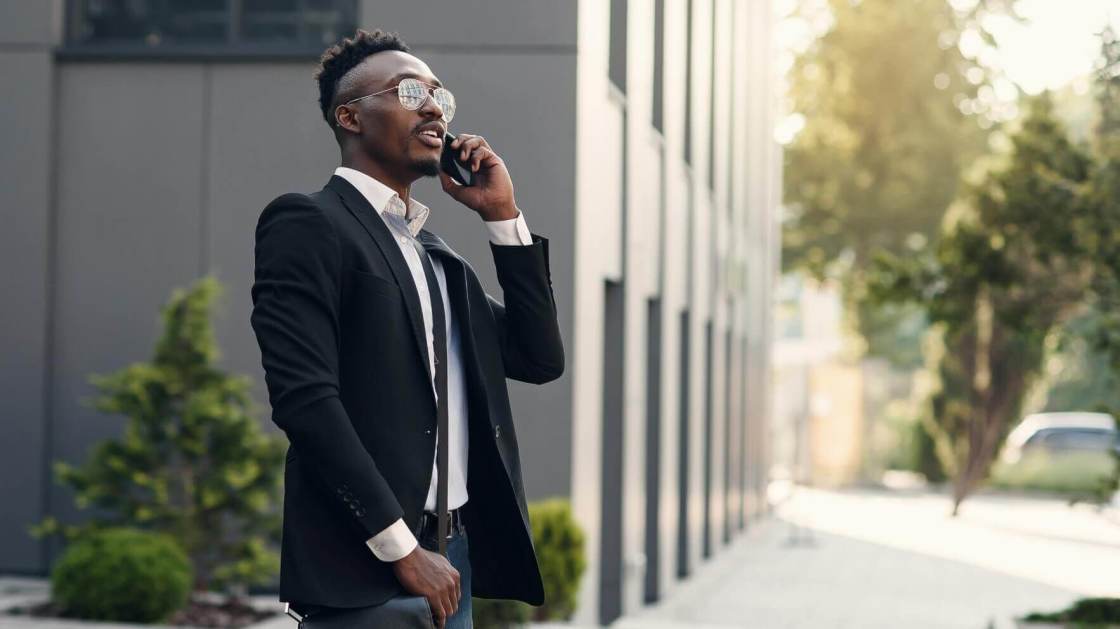 man talking on cell phone