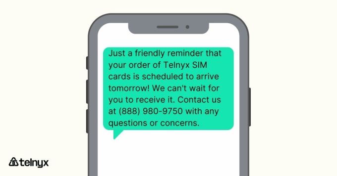 order confirmation text message - timing