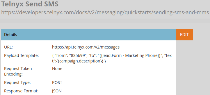 marketo sms integration webhook campaign description