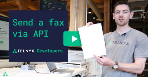 How to send a fax via API video still