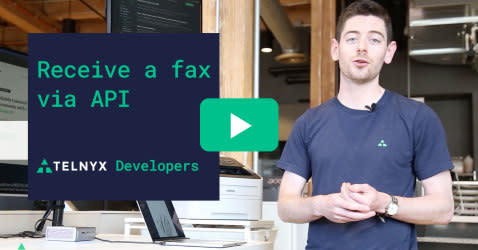 Receive a fax via API video still