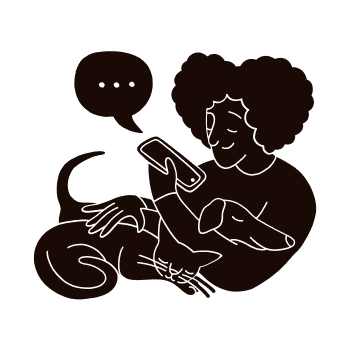 User with dog and cats