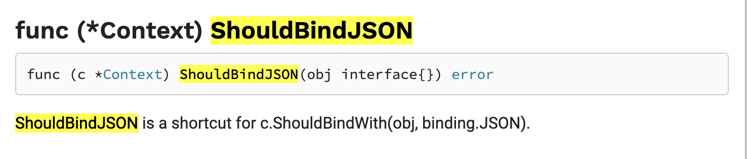 Gin Golang ShouldBindJSON