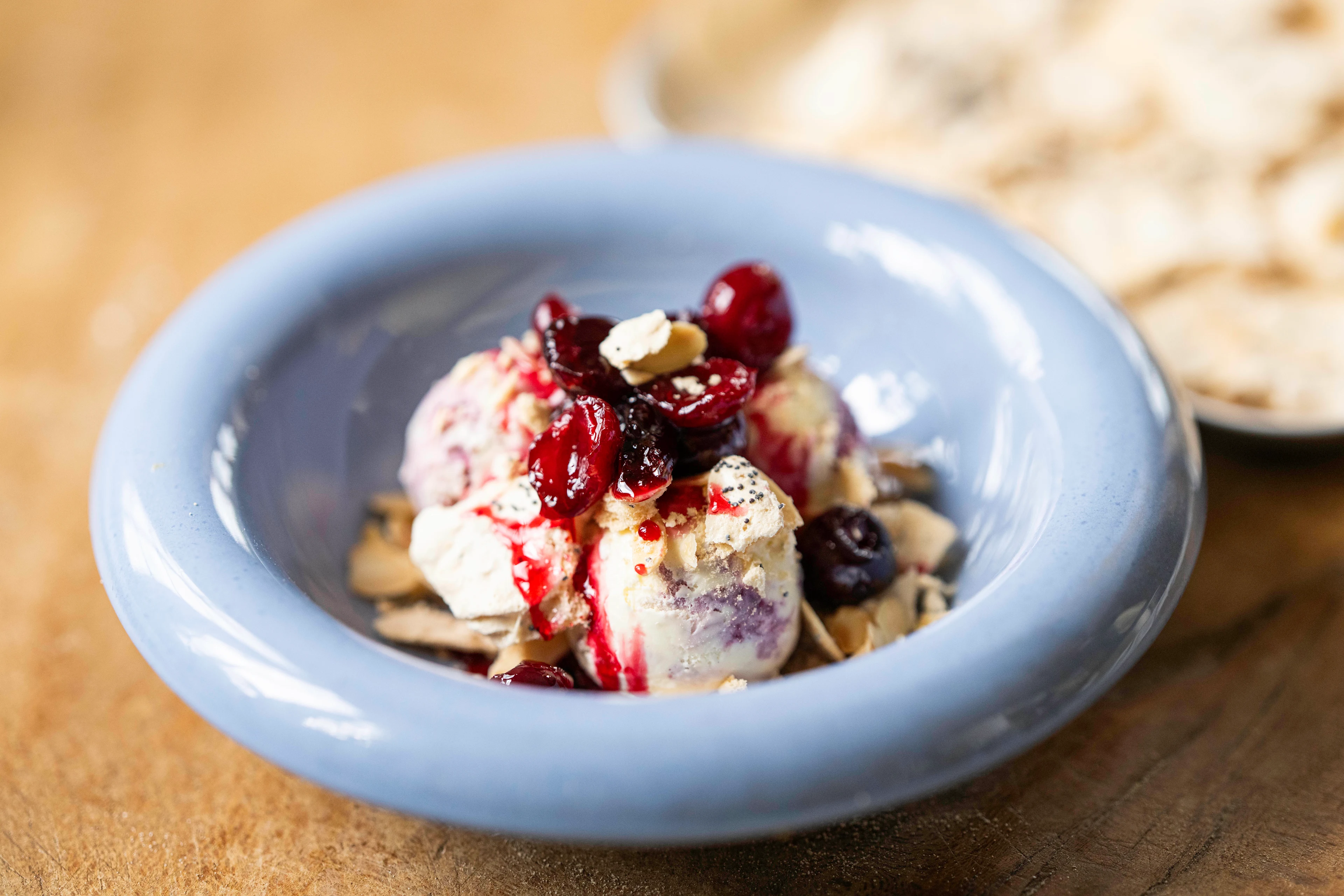 Cherry Eton Mess with Almond & Poppy Seed Meringue